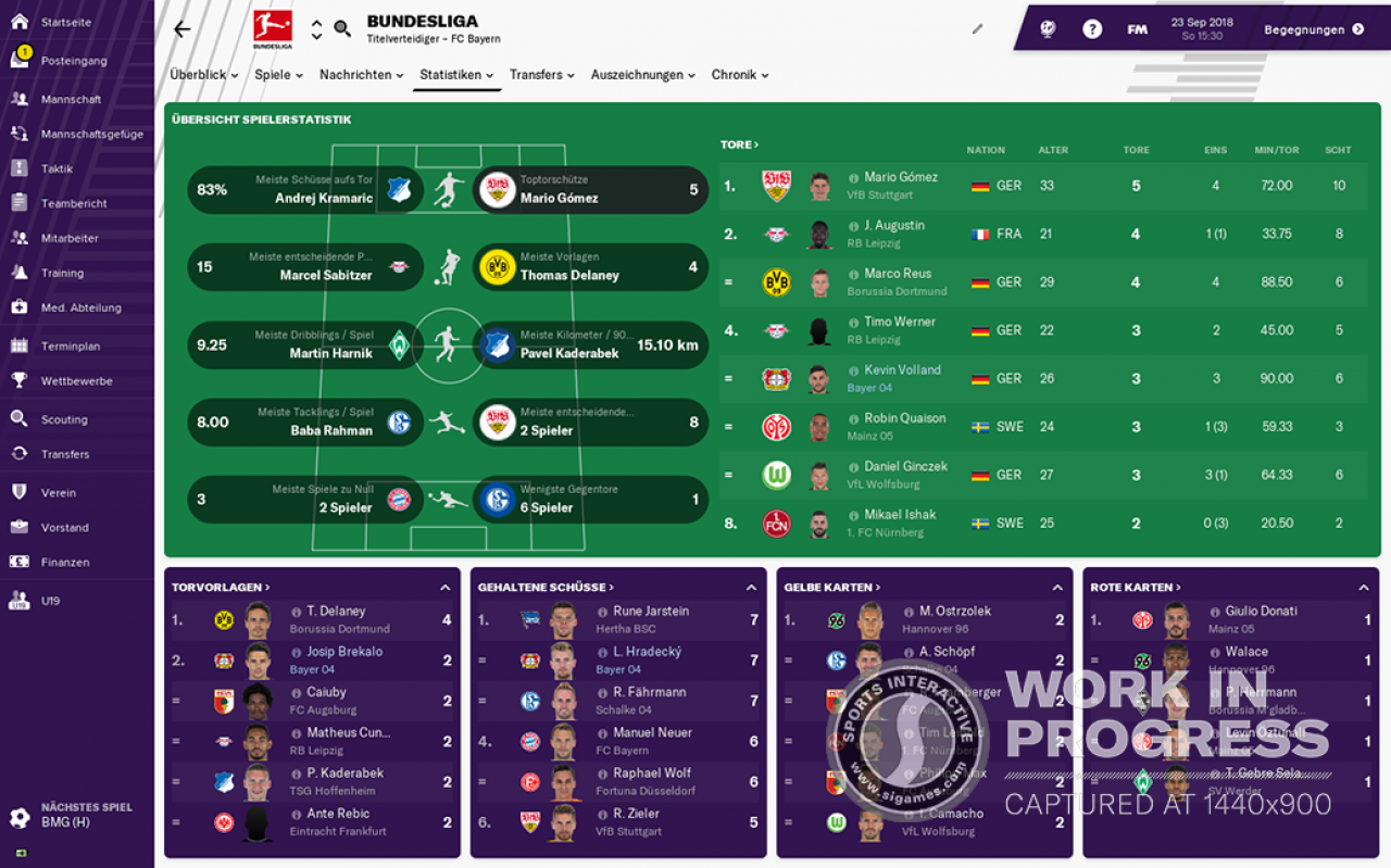 [05/10/2018] Die 1. und 2. Bundesliga sind im Spiel voll lizenziert. Auch die 3. Liga ist enthalten - allerdings nicht mit echten Namen und Logos.