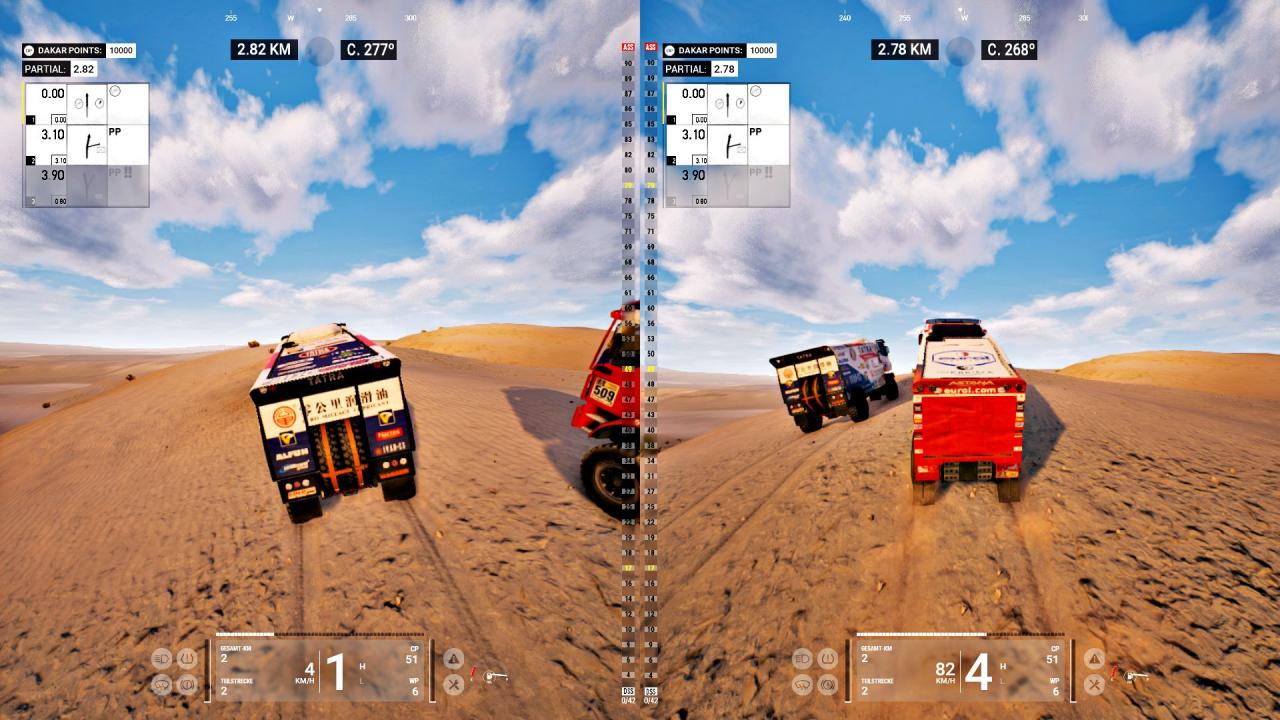 [17/10/2018] Dakar 18 bietet sogar einen Splitscreen-Modus – eine Seltenheit in PC-Rennspielen.