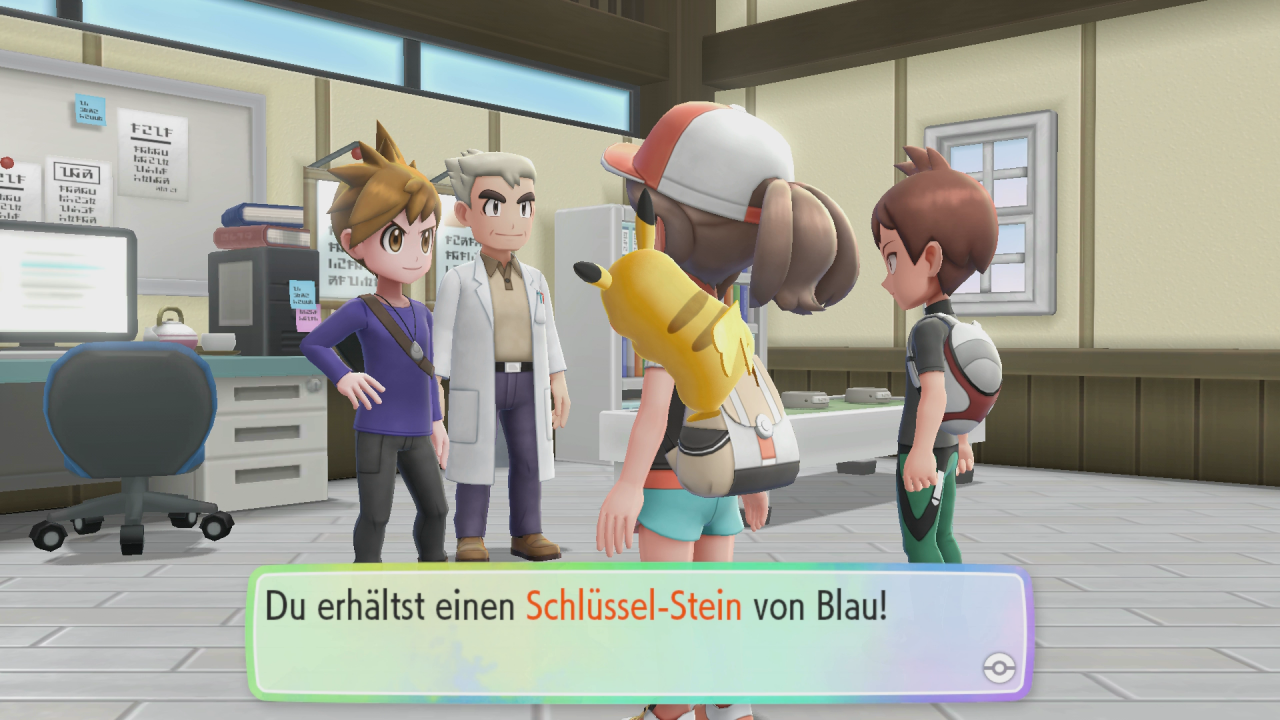 [23/11/2018] Von Blau erhalten wir in Professor Eichs Labor einen Schlüssel-Stein