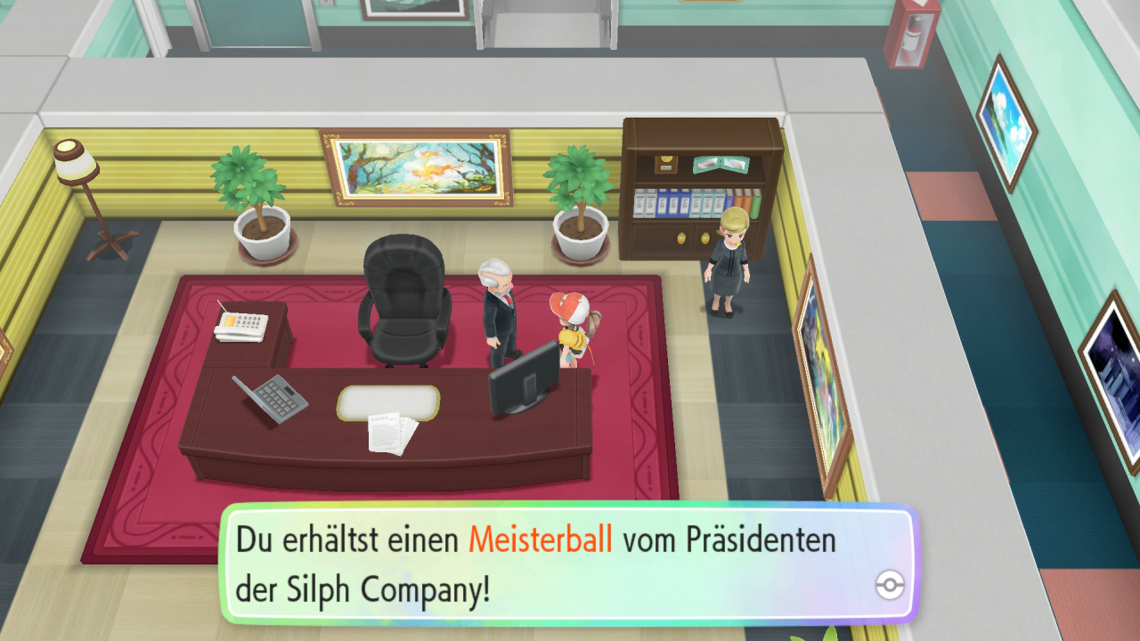 [19/11/2018] Für die Rettung der Silph Company erhalten wir vom Präsidenten den Meisterball.