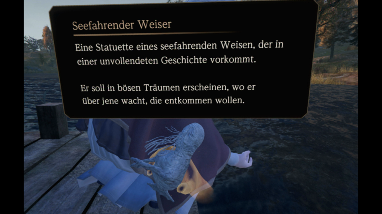 Neben der Puppe in Rozsas Bett ist diese Figur einer der beiden direkten Verweise auf Bloodborne in Déraciné.