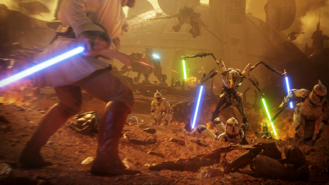 Obi-Wan Kenobi bekämpft General Grievous in Star Wars: Battlefront 2