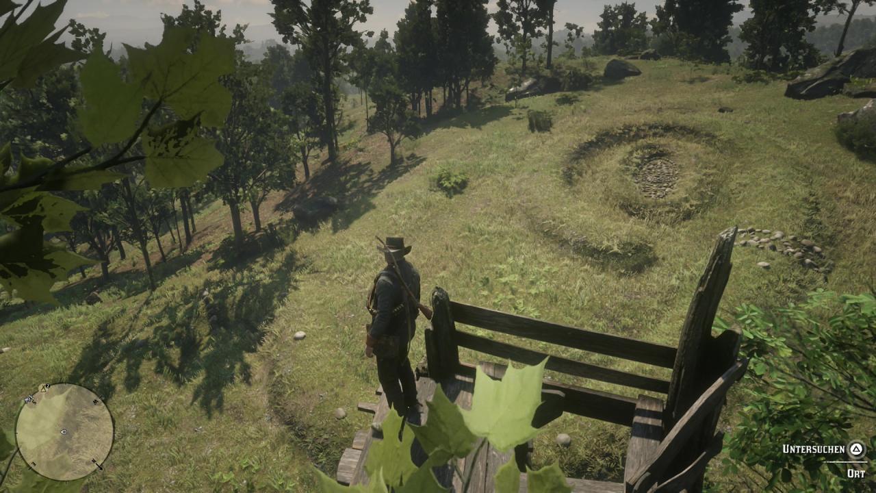 Arthur Morgan am Schlangenhügel in RDR2.