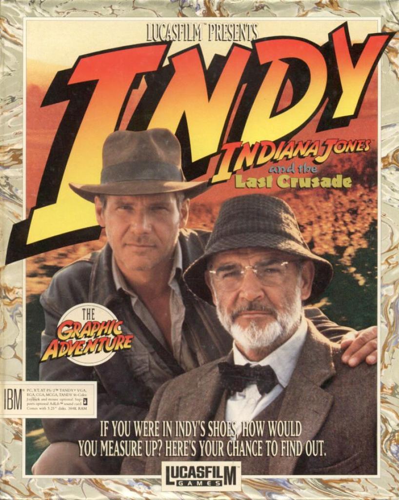 [13/12/2018] 1989 Indiana Jones and the Last Crusade:&nbsp;Das Graphic AdventureIndiana Jones debütiert als Videospielheld. Das Spiel erzählt die Handlung des gleichnamigen Films nach und basiert auf der dritten Version der SCUMM-­Engine. In der deutschen Fassung wurden NS-­Symbole entfernt beziehungsweise unkenntlich gemacht. 