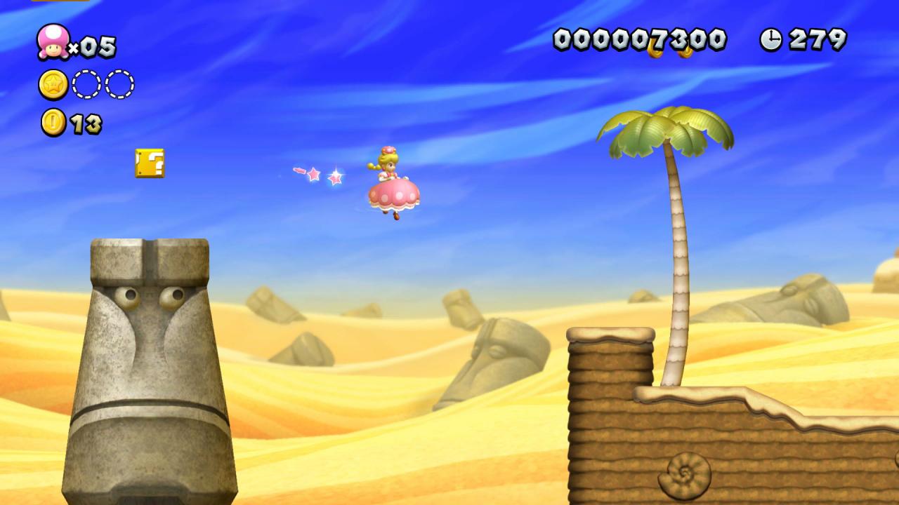 Sammelt ihr als Toadette eine Superkrone ein, verwandelt ihr euch in Peachette und verfügt über das Moveset von Peach.