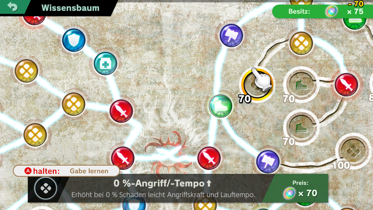 [06/12/2018] Auf einem Skill-Board können wir Verbesserungen für den Story-Modus mit&nbsp;Erfahrungspunkten freischalten.