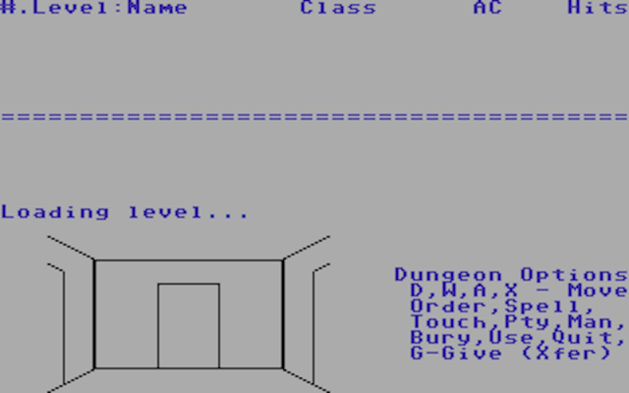 [10/12/2018] Auch in Oubliette (hier ein Bild der C64-Fassung) ist die Optik wenig spektakulär. Navigiert wurde mit den Tasten D, W, A und X.&nbsp;