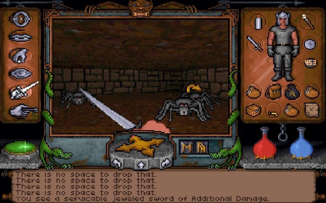 [10/12/2018] Technisches Highlight von Ultima Underworld (1992) war die texturierte, frei begehbare 3D-Umgebung. Langweilige Drehungen um 90 Grad wurden hier erstmals komplett abgeschafft.&nbsp;