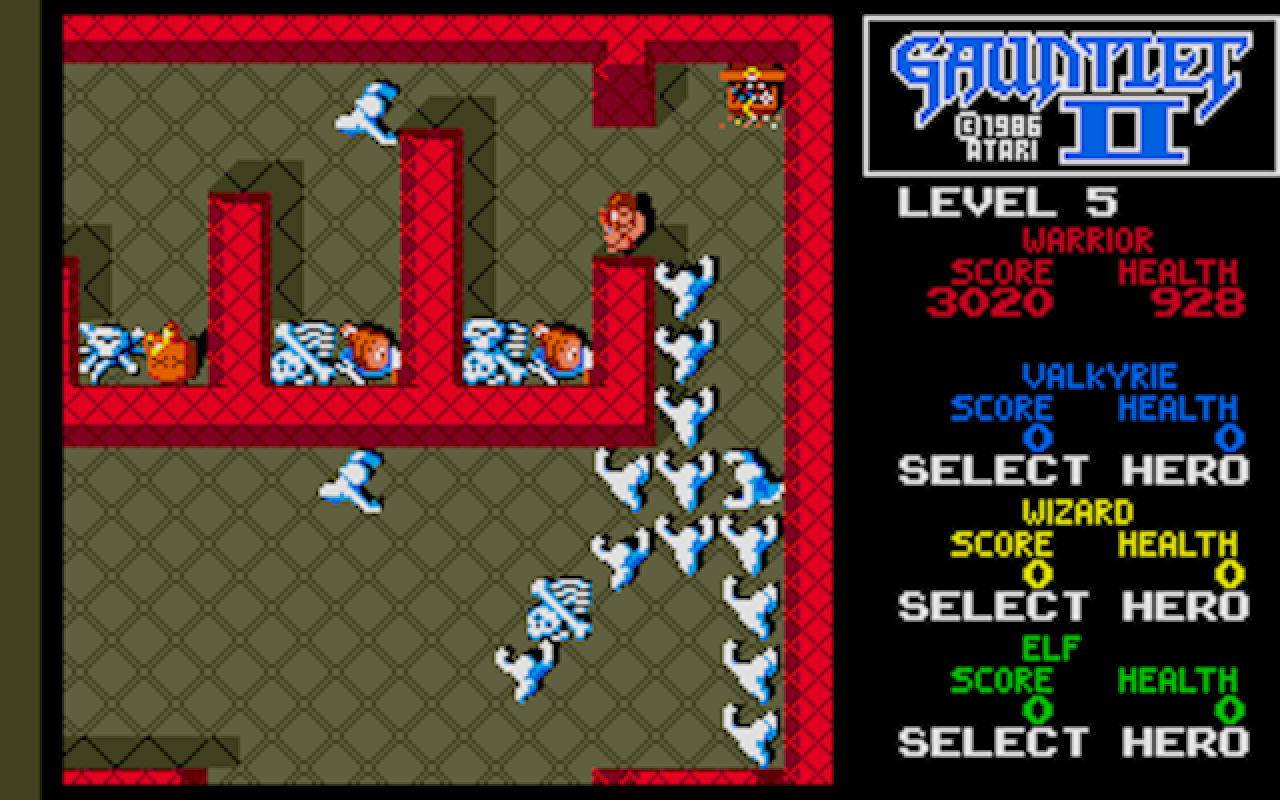 [10/12/2018] Ataris Arcade-Automat Gauntlet aus dem Jahr 1985 gilt als einer der ersten Top-Down-Dungeon-Crawler mit Mehrspieler-Unterstützung. Teil 2 (hier ein Bild der Atari-ST-Version) erschien im Jahr 1986 und sah nicht nur besser aus als der erste Teil, sondern bot auch zahlreiche inhaltliche Neuerungen.