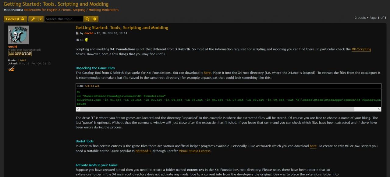 [14/01/2019] X4: Foundations lebt von seiner Community. Wenn ihr euch auch engagieren wollt, solltet ihr unbedingt unter forum.egosoft.com vorbeischauen! 