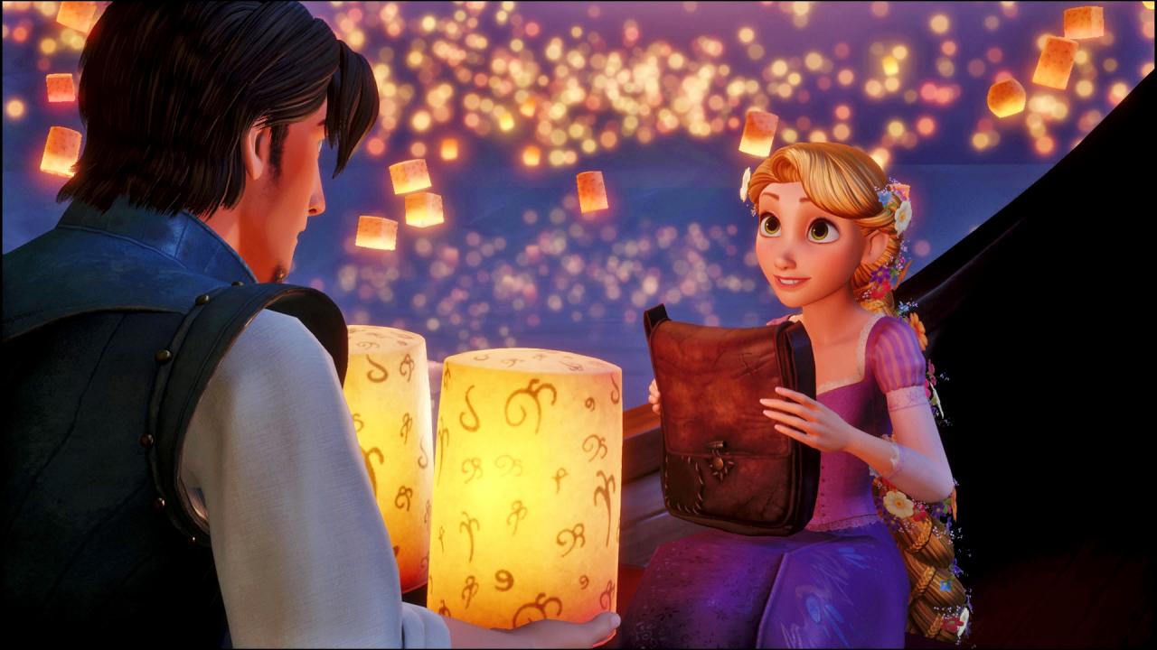 [24/01/2019] Schade: Emotionale Szenen wie diese hier aus Rapunzel, die Kennern des Films natürlich sehr bekannt vorkommt, leiden unter den großteils fehlenden Musikrechten.