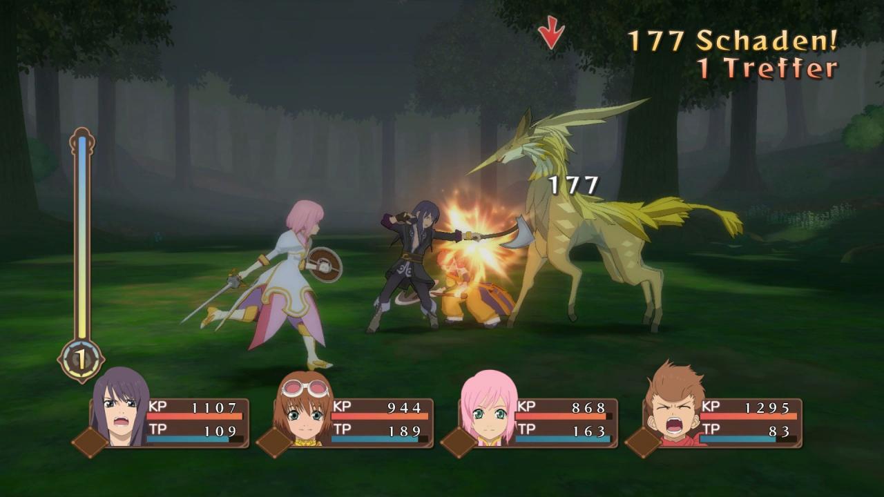 Wie von der Reihe gewohnt, setzt das Echtzeit-Kampfsystem auch in Tales of Vesperia auf eine Mischung aus Comboangriffen und Spezialfähigkeiten.