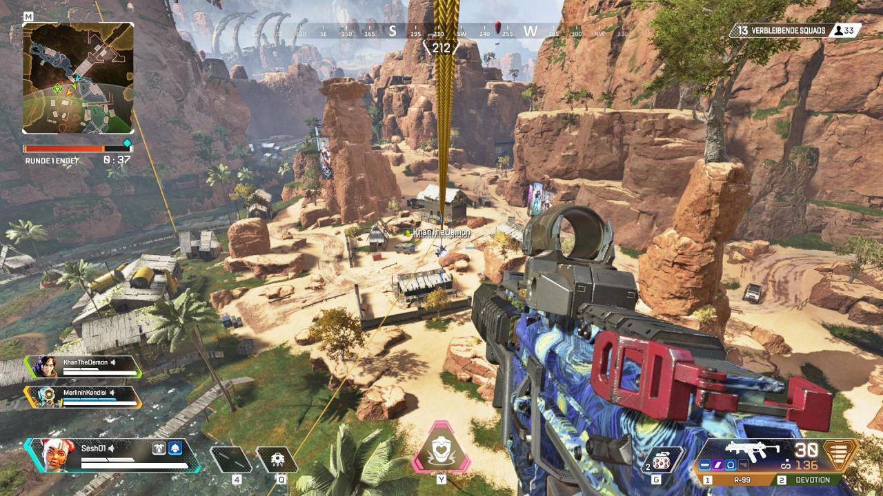 [18/02/2019] Ziplines sind eure einzige Möglichkeit für schnellere Fortbewegung. Robo-Legende Pathfinder kann die Dinger praktischerweise aufstellen.
