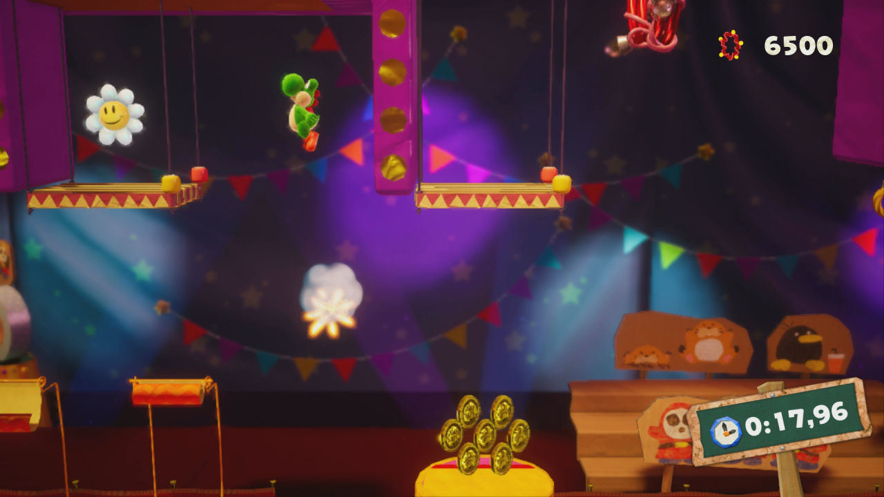 [28/03/2019] Yoshi's Crafted World: Welt 6 - Level 3: Hopp-Hopp-Galopp (Match): Die zweite Blume findet ihr etwa zur Mitte dieses Match-Levels.