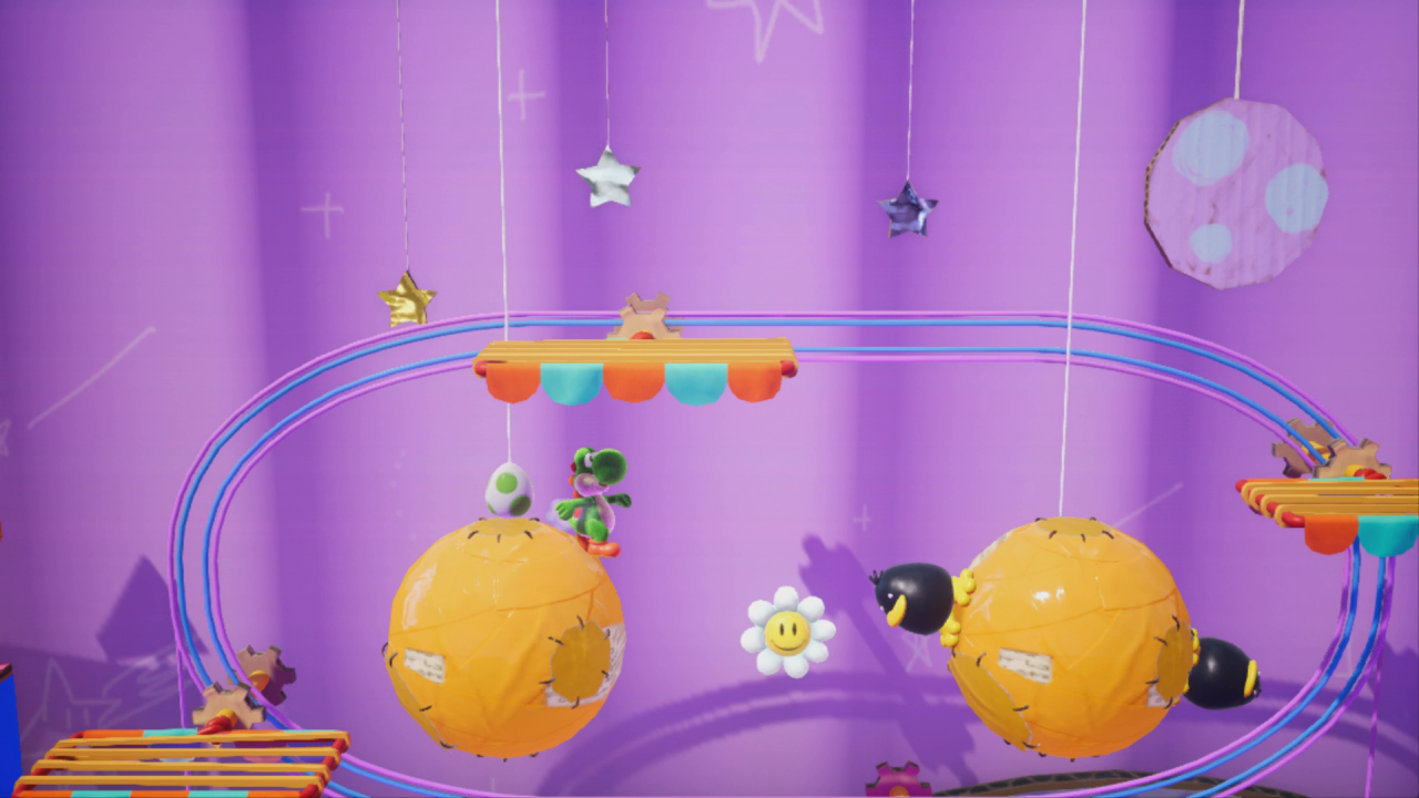 [28/03/2019] Yoshi's Crafted World: Welt 6 - Level 1: Spinnrad-Spinnerei: An der Stelle, bei der euch zum ersten Mal die Kugelwillis begegnen, findet ihr die vierte Blume.
