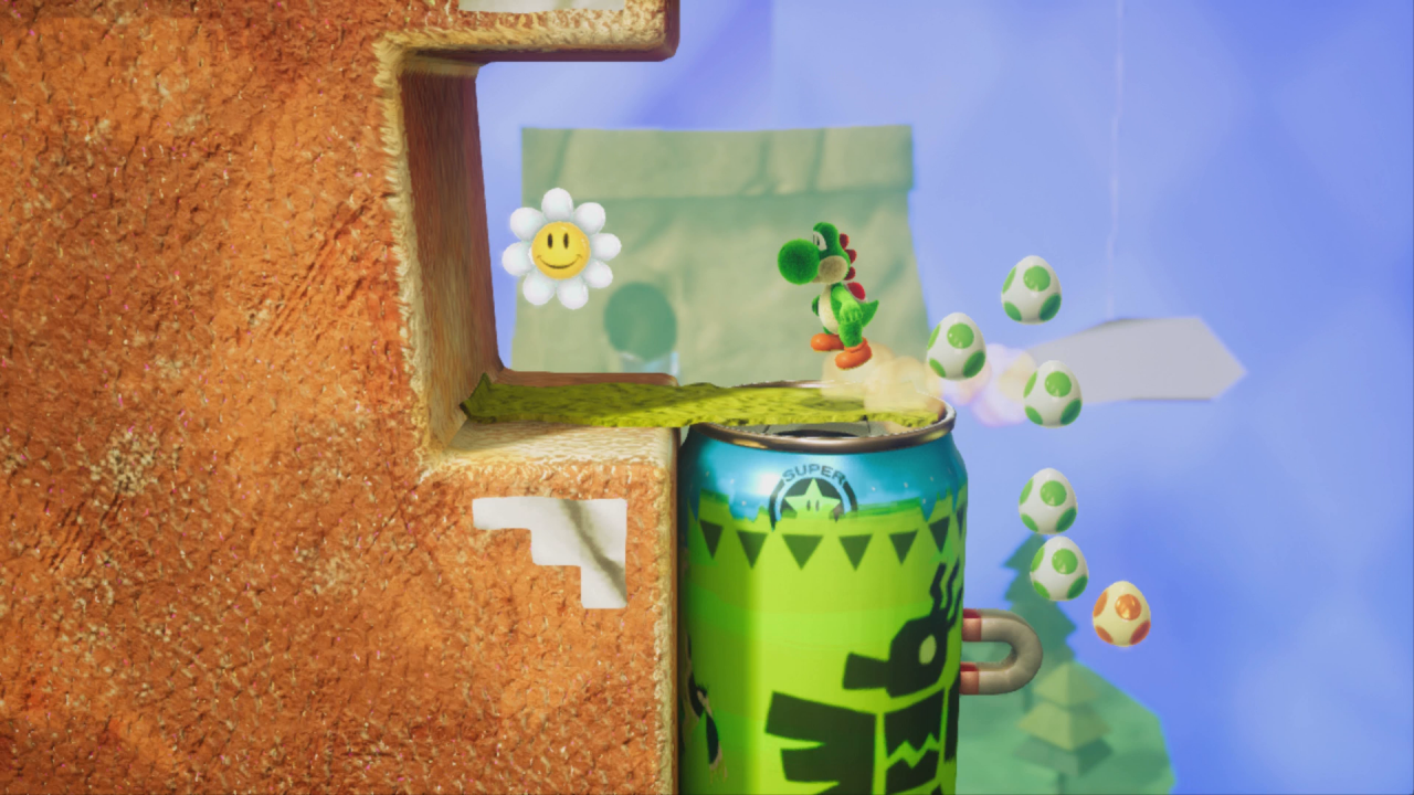 [28/03/2019] Yoshi's Crafted World: Welt 3 - Level 3: Gemauserte Magneten: Durch den richtigen Einsatz eines Magneten an der Dose gelangt ihr zur vierten Blume des Levels.