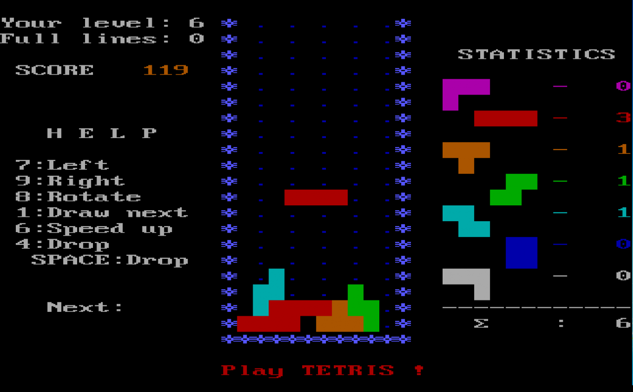[12/03/2019] Das Original: Eine der ersten Version von Tetris erschien 1984