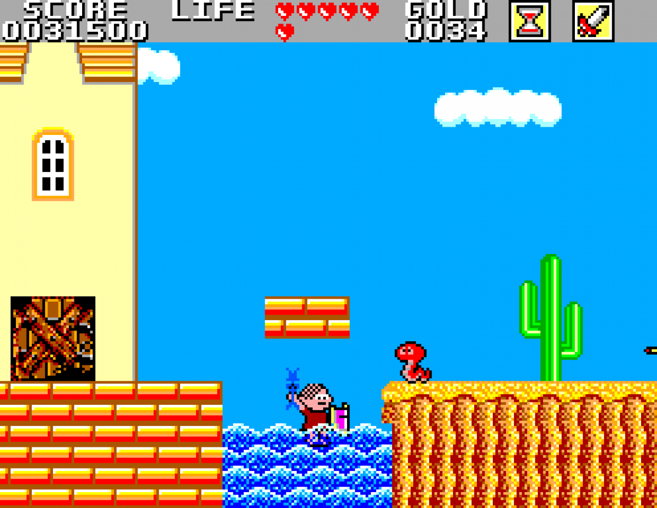 [25/04/2019] Viele Master-System-Spiele wurden für den brasilianischen Markt nicht nur ins Portugiesische übersetzt, sondern auch inhaltlich angepasst. Das 1991 veröffentlichte Mônica no Castelo do Dragão (zu Deutsch soviel wie „Mônica im Schloss des Drachens“) zum Beispiel ist in Wirklichkeit eine angepasste Version von Wonder Boy in Monster Land.