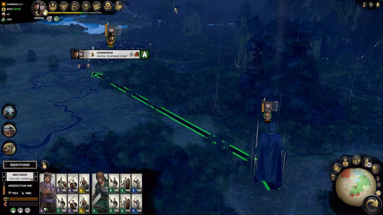 [16/05/2019] Eine kleine Neuerung ist, dass es in Total War: Three Kingdoms einen Tag-Nacht-Wechsel auf der Kampagnenkarte gibt.