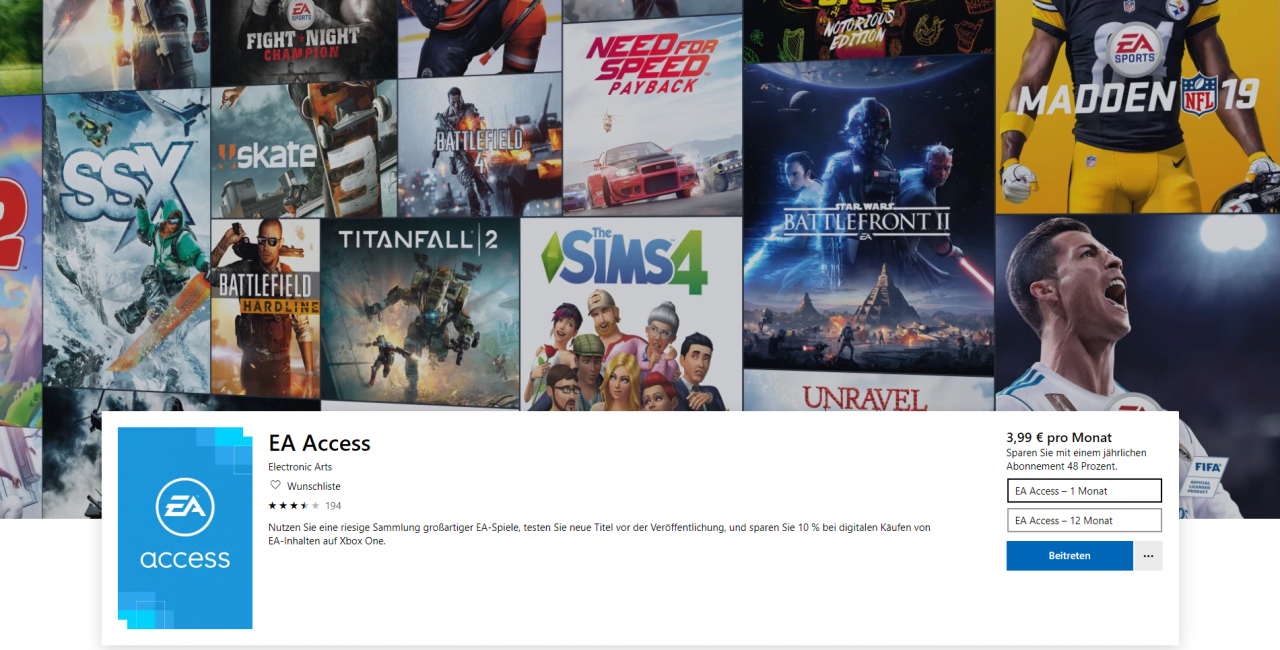 [18/07/2019] EA Access diente Ubisofts Uplay Plus als Vorbild: Das Portal bietet Zugriff auf mehr als 100 Spiele. Im Juli 2019 startet das einstmals exklusiv für Xbox One erhältliche Abo auch auf der Playstation 4.