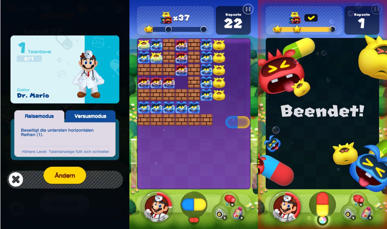 [12/07/2019] Dr. Mario World - Tipps zum Smartphone-Spiel - Doktoren, Ziele, Bonus-Münzen, Pillen platzieren.