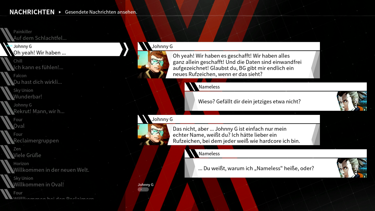 In Nachrichten, Dialogen, Zwischensequenzen und Gesprächen während 
der Schlachten wird die Story von Daemon X Machina vorangetrieben.