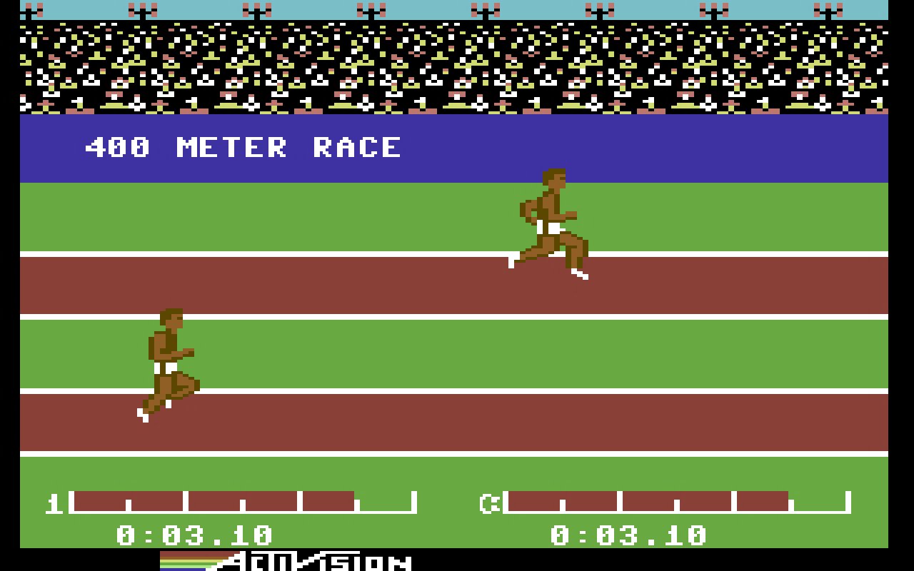 [19/09/2019] Frühe Sportspiele à la Decathlon (1983) strapazierten selbst robuste Joysticks wie den legendären Competition Pro aufs Äußerste: Der Spieler musste die virtuellen Athleten durch wildes Rütteln in Gang setzen, weshalb die Mikroschalter nicht selten irgendwann den Geist aufgaben.