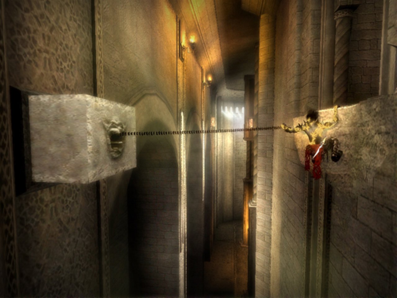 [13/09/2019] In Prince of Persia: The Two Thrones erhielten Spieler Zugriff auf die Fähigkeiten des dunklen Prinzen. Er hangelte sich unter anderem mit seiner Kette an Vorsprüngen entlang und konnte dadurch größere Abgründe leichter überwinden.