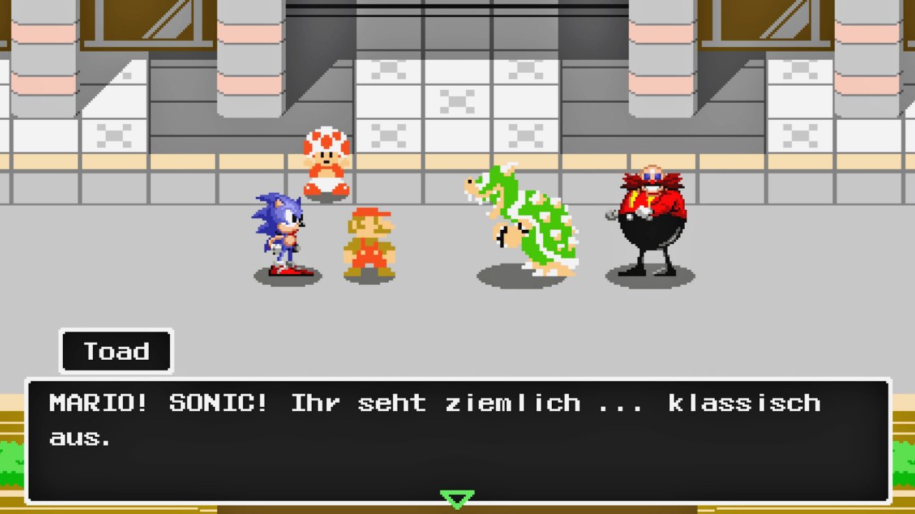 [02/10/2019] Im Story-Modus werden Mario, Sonic, Bowser und Eggman in die virtuelle Spielwelt von Tokio 1964 eingesaugt. Wie sie da wohl wieder rauskommen sollen?