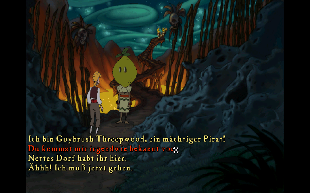 [18/10/2019] Und noch ein alter Bekannter: Den vegetarischen Kannibalen ist Guybush bereits im ersten Monkey Island begegnet. &nbsp;