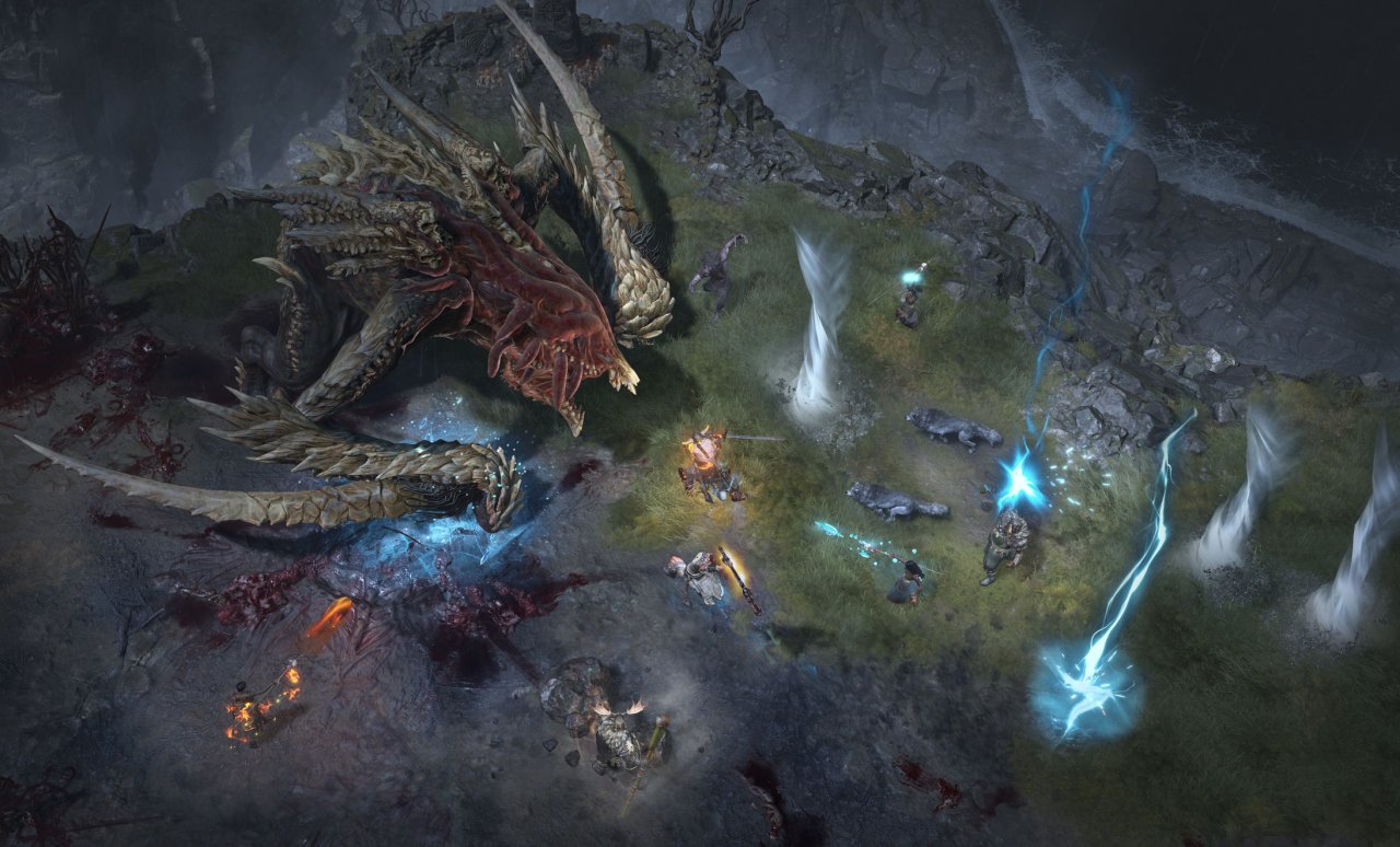 Diablo 4 bietet riesige Weltenbosse, die ihr gemeinsam mit vielen anderen Spielern bekämpft.