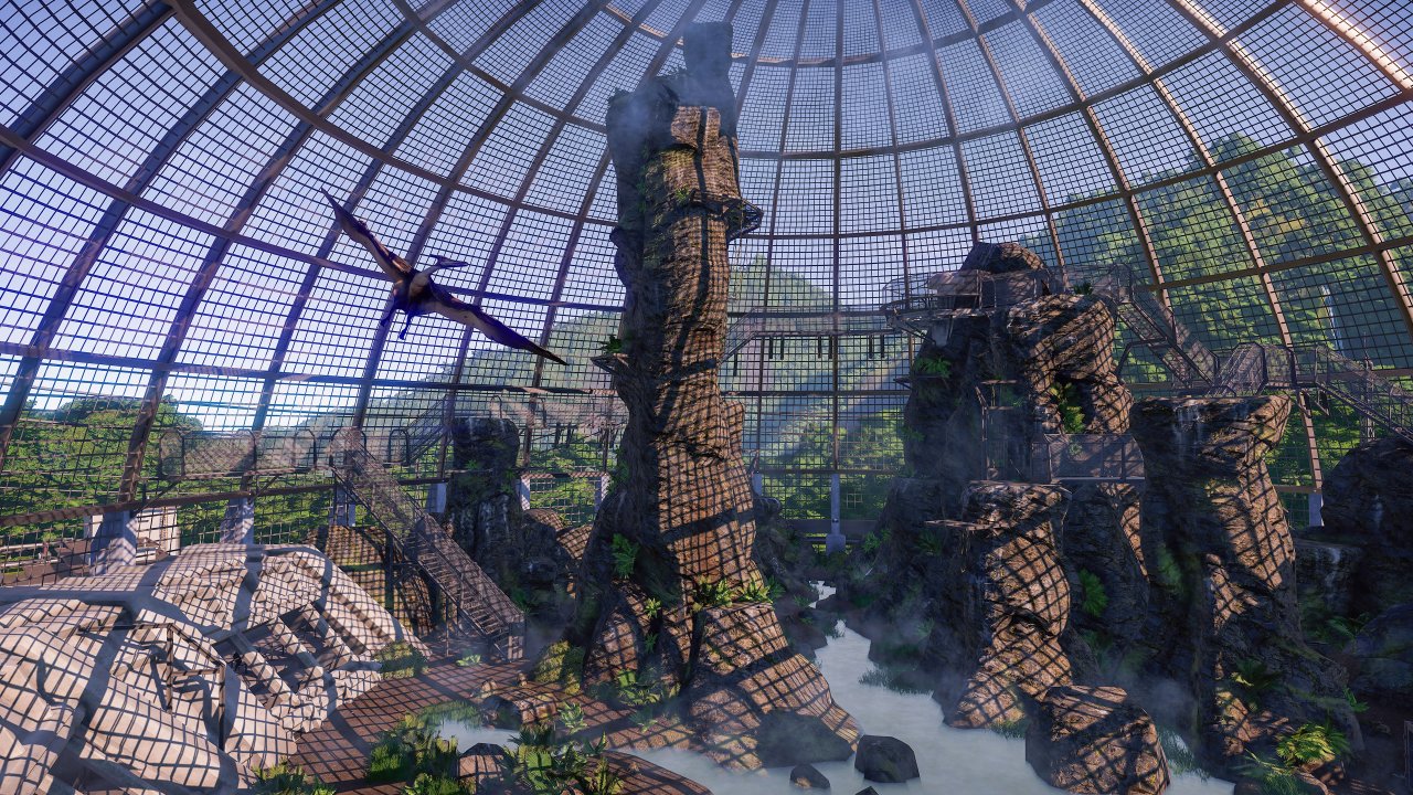 [26/11/2019] Da fliegt er: Die Pteranodons sind im neuen Gebäude, dem Aviarium untergebracht.