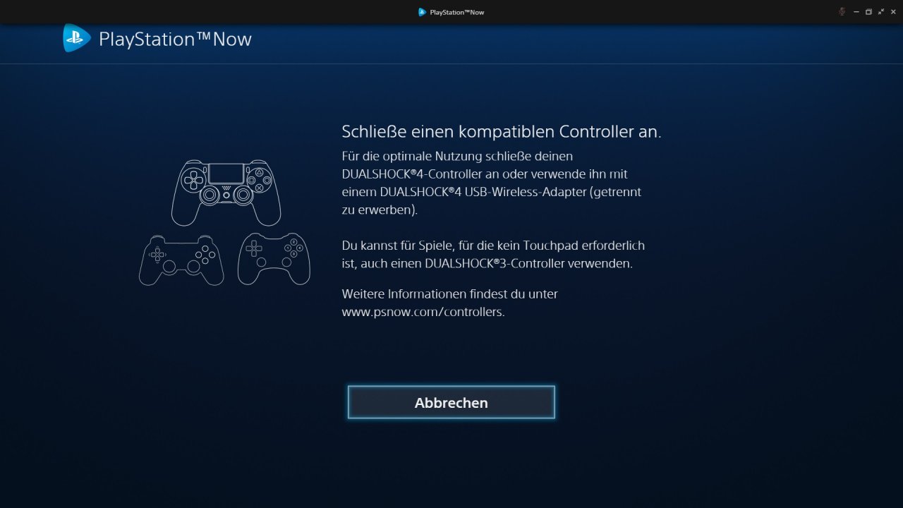 Ohne Controller geht in der PS-Now-App gar nichts. Einen Support für Maus und Tastatur gibt es leider nicht.
