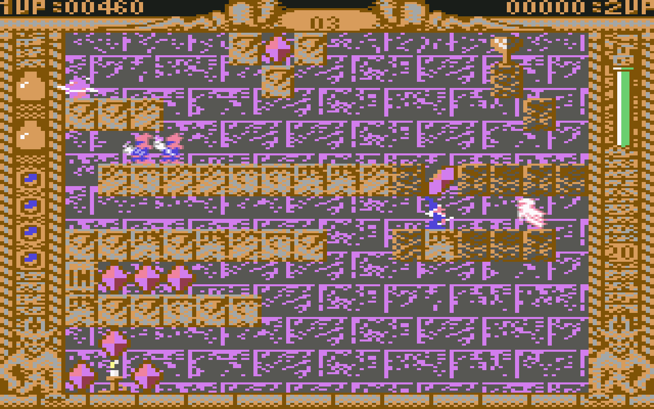 [28/11/2019] Auch innovative Geschicklichkeitsspiele wie das vom Arcade-Klassiker Solomon's Key inspirierte Spherical fanden auf dem C64 eine Heimat. Darin musste man sich in der Rolle eines Zauberers mit Hilfe einer magischen Kugel den Weg zum Levelausgang bahnen. &nbsp;