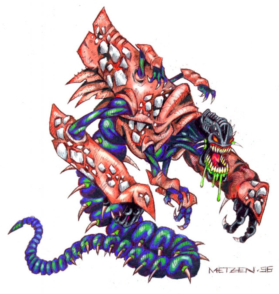 [19/11/2019] Eine frühe Konzeptzeichnung der Zerg (hier noch als Zurg bezeichnet) aus der Feder von Chris Metzen.