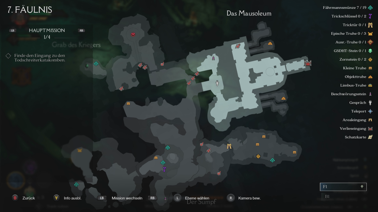[04/12/2019] Die Map zeigt zwar vielerlei Sammelkram, aber nicht den genauen Standort eures Charakters.