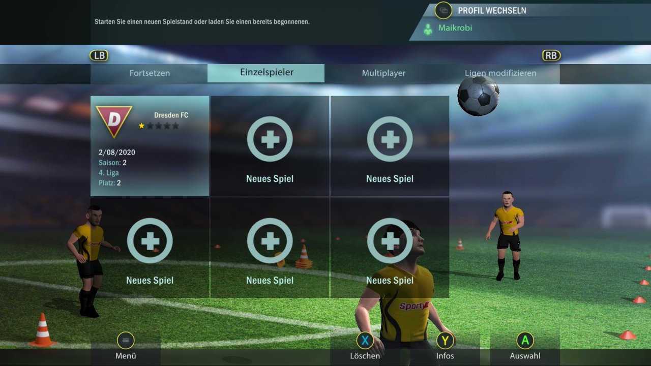 [29/01/2020] Insgesamt sechs Spielstände legt ihr für eure Karriere an.