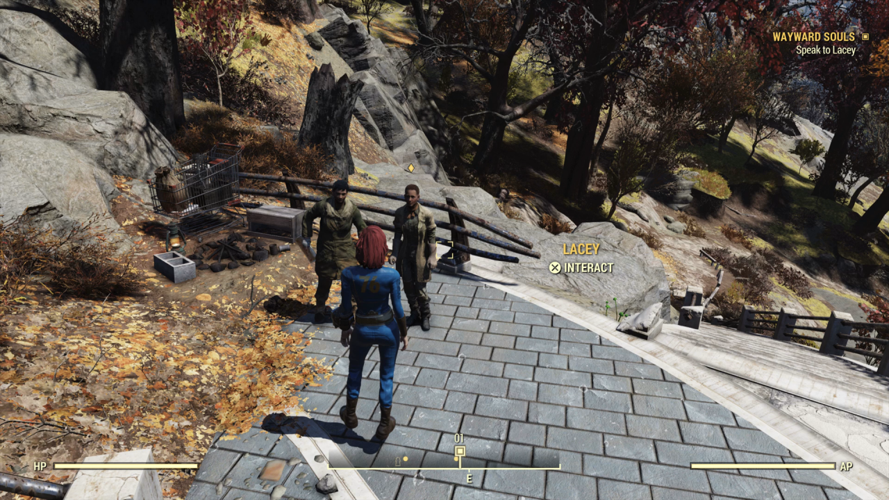 [20/04/2020] Schon auf dem Vorplatz von Vault 76 begegnen uns die ersten NPCs, die von einem Schatz und einer nahe gelegenen Taverne berichten.