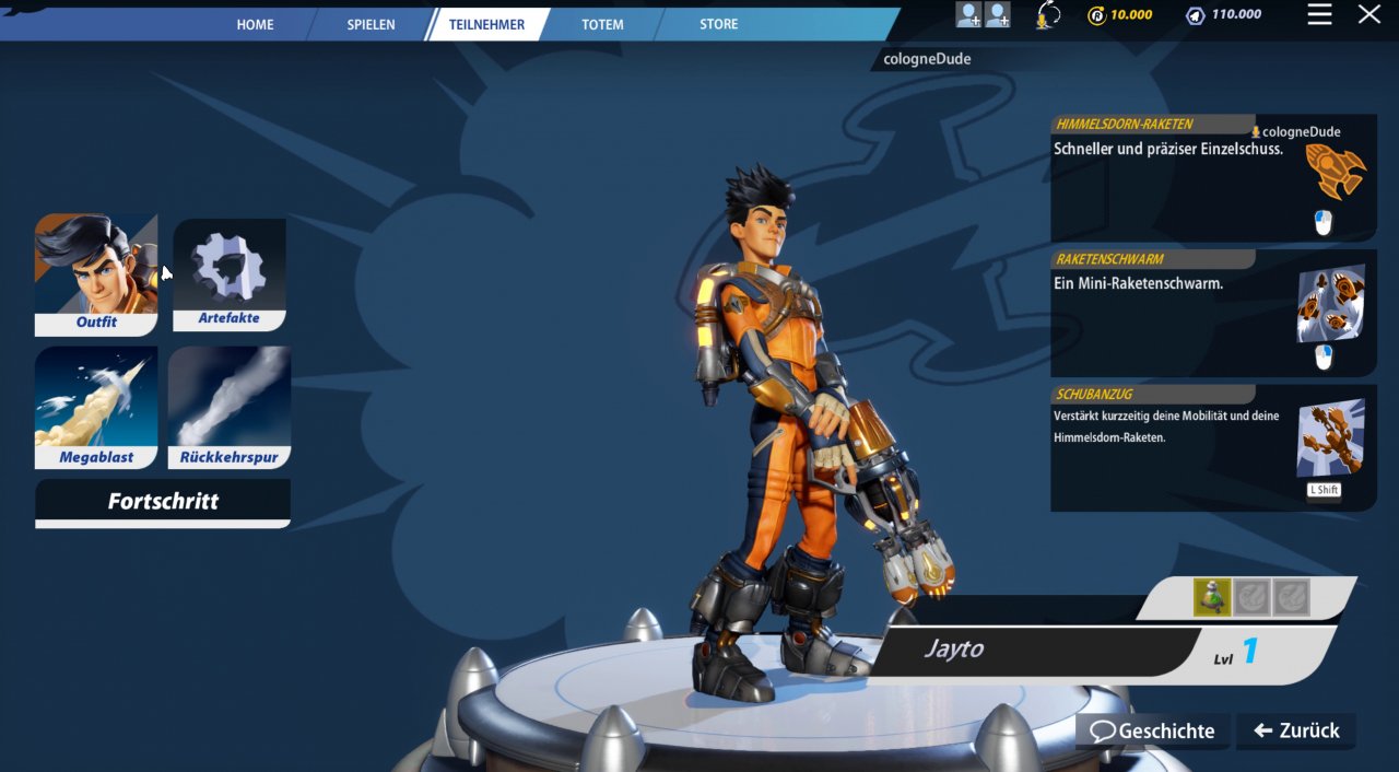 [18/06/2020] Jede Spielfigur über drei Slots für Artefakte, sowie verschiedene Spezialfähigkeiten. Neue Outfits, Megablast- und Rückholspuren kauft ihr euch mit verdienten Credits.