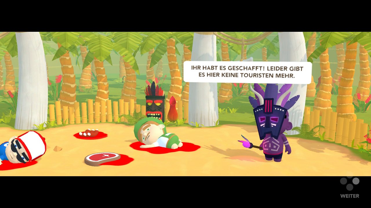 [03/07/2020] Die „Story“ wird noch rudimentärer erzählt als in Overcooked 2. Hier zu Zusammenfassung: Besänftigt die Götter, indem ihr sie mit Menschenfleisch füttert.