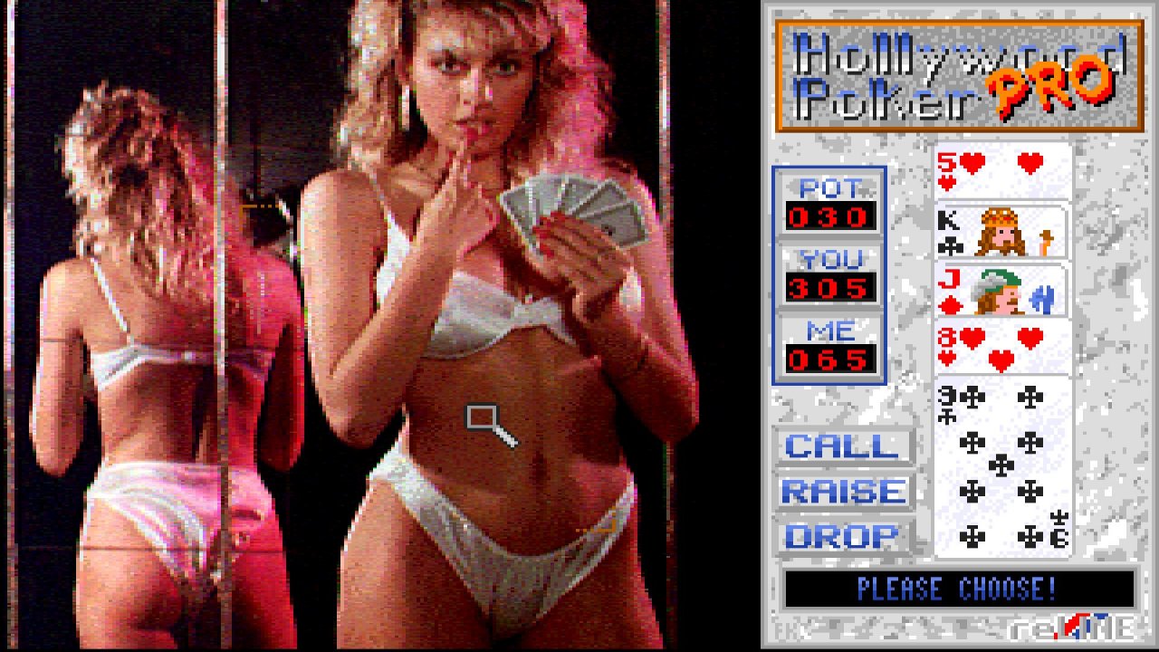 [16/07/2020] Die Hollywood-Poker-Pro-Lupe (siehe Myriams Bauch) war 1989 ein Verkaufsargument. Sie konnte sehr große Pixel noch größer machen. Deutschlands Jugend eskalierte. (Bild: Amiga) &nbsp;