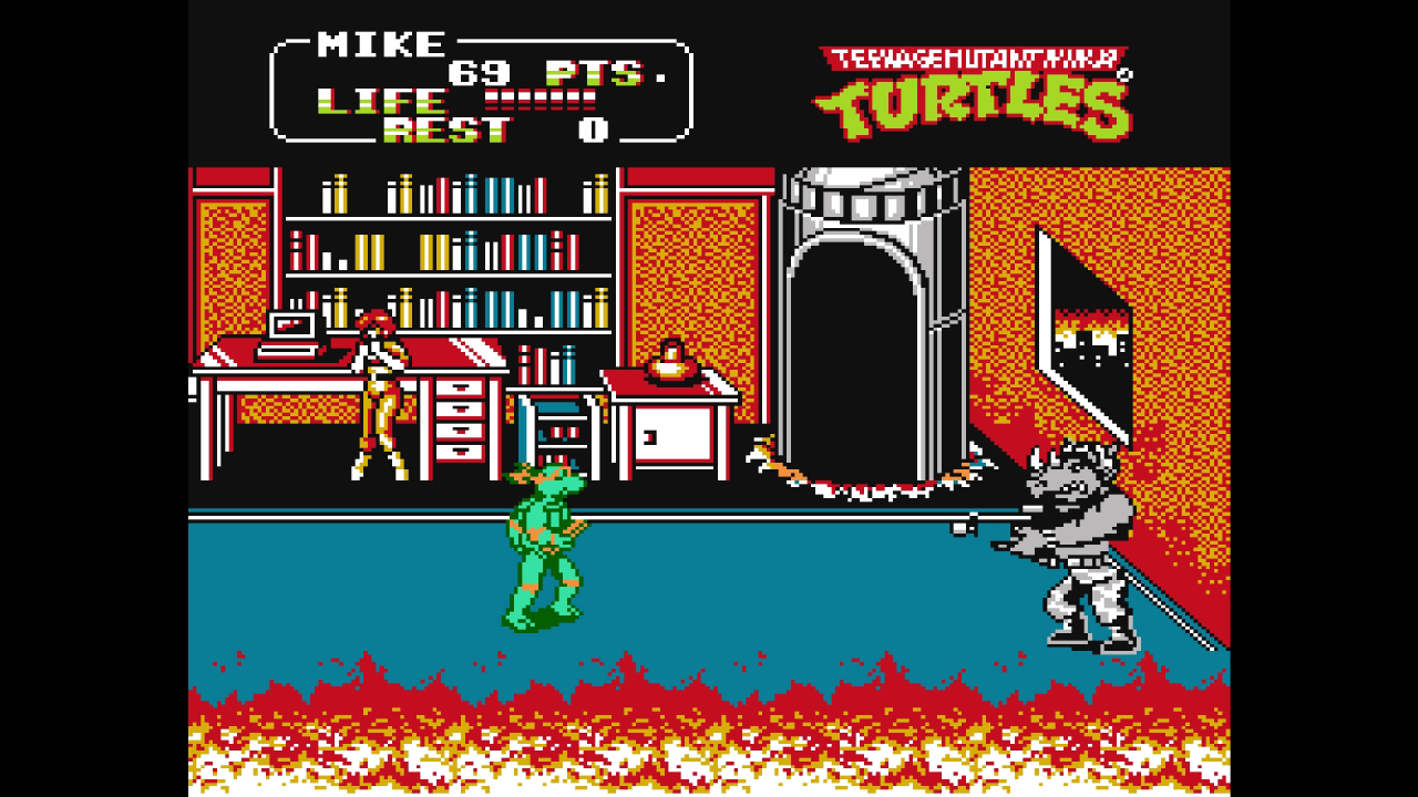 [28/07/2020] Bei der NES-Umsetzung von TMNT: The Arcade Game mussten mehr Kompromisse eingegangen werden als bei Turtles in Time.