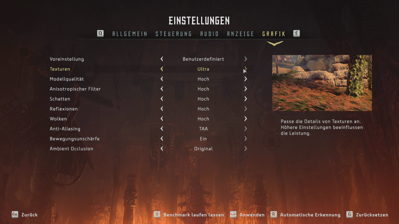 [04/08/2020] Die Grafikoptionen bieten vielfältige Einstellungsmöglichkeiten. Dazu gehören auch Ultra-Wide-Auflösungen und das Sichtfeld, der sogenannte FOV.