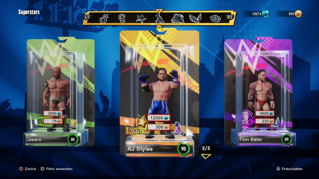 [25/09/2020] Über 70 WWE-Superstars sind im Spiel enthalten, die meisten davon müsst ihr aber erst freikaufen mit In-Game-Währung oder Echtgeld.