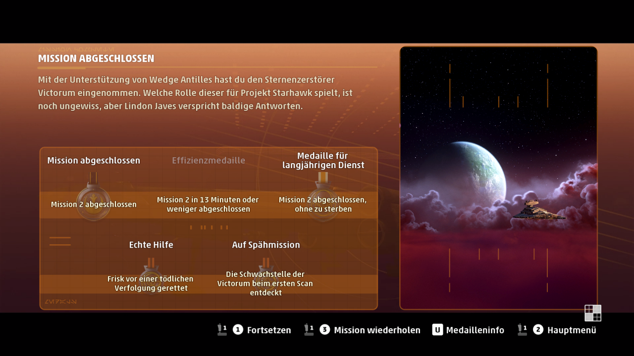 [09/10/2020] Nach Missionsabschluss erhaltet ihr eine Übersicht, wie gut ihr euch geschlagen und was ihr ggfs. übersehen habt, sowie Infos zu Bonus-Zielen.