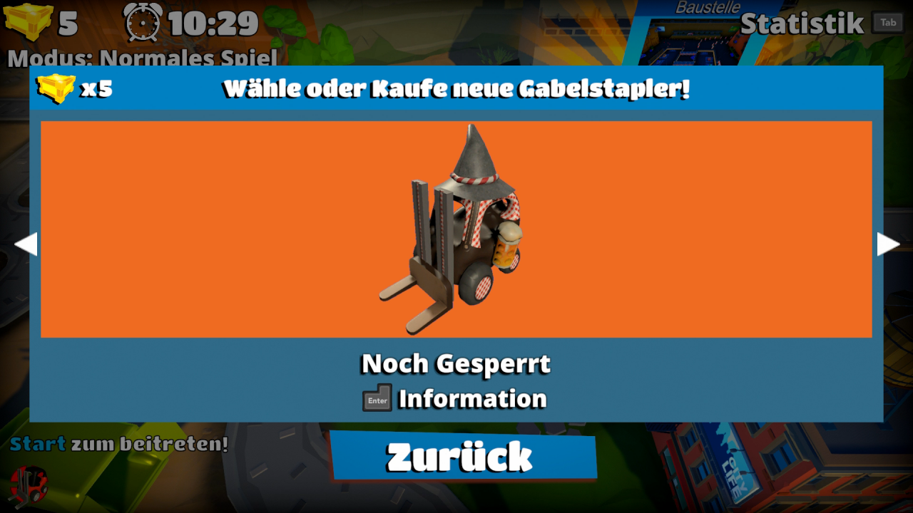[14/10/2020] Oans, zwoa, g'suffa! Die bayerische Herkunft des Entwicklers entdeckt man auch im Spiel. Hier ikann man Oktoberfest-Gabelstapler freischalten.