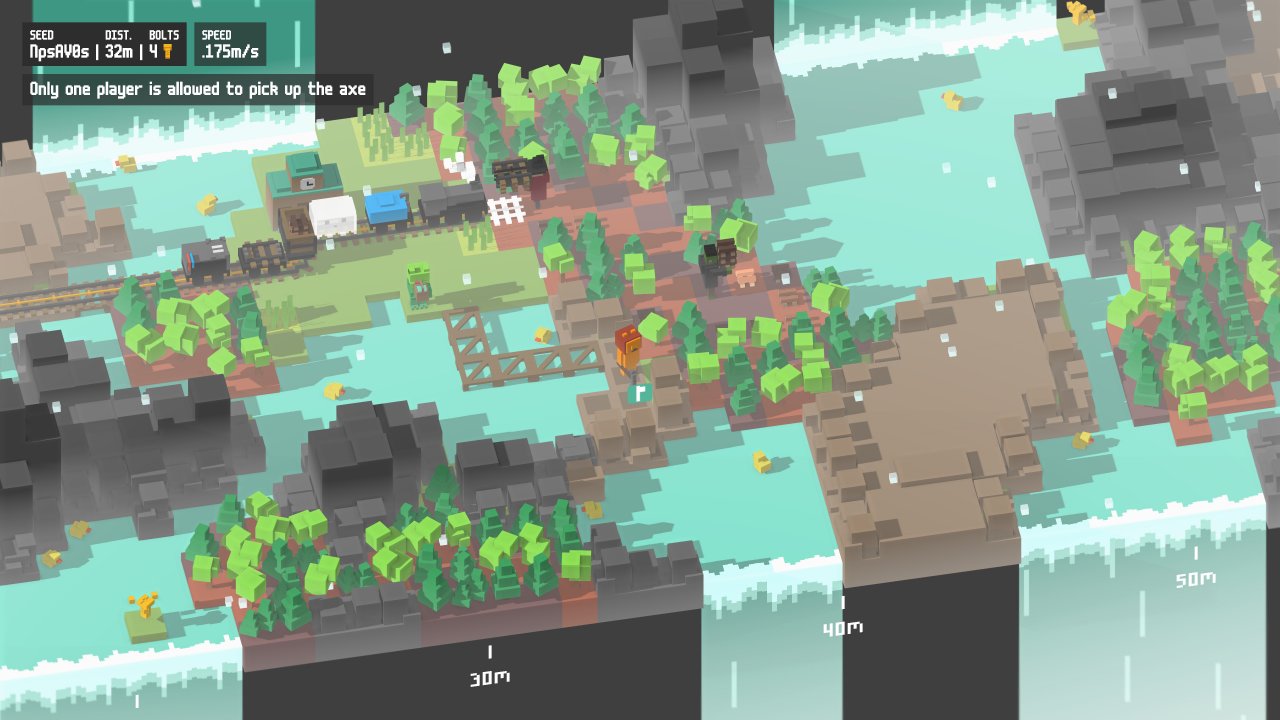 [02/10/2020] Die Landschaften in Unrailed! sind prozedural generiert. Jeder Anlauf bietet somit eine völlig neue Herausforderung. &nbsp;