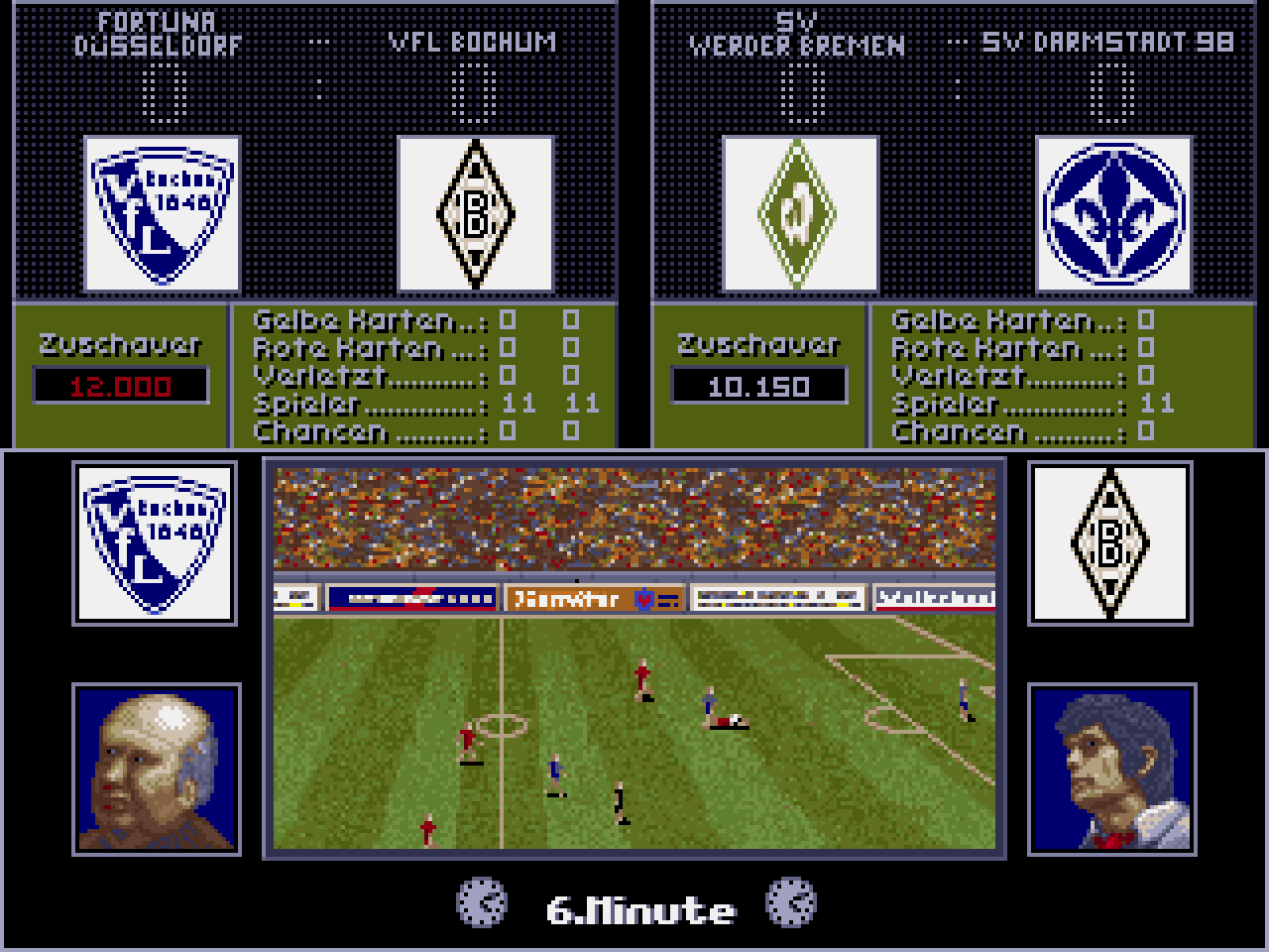[02/10/2020] Die 30 animierten Spielszenen wiederholen sich zwar mit der Zeit, sorgten aber für kräftig Stadionatmosphäre. Im Vorgänger hüpfte noch ein Pixelball über den Bildschirm. &nbsp;
