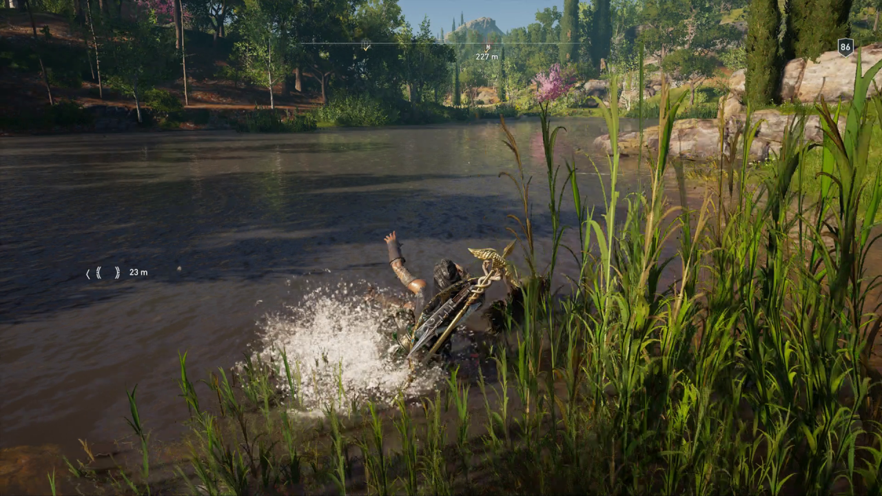 [11/11/2020] In Odyssey ist jeder Wasserkontakt mit einem unsanften Sturz verbunden, so man sich auf dem Rücken eines Pferdes befindet.