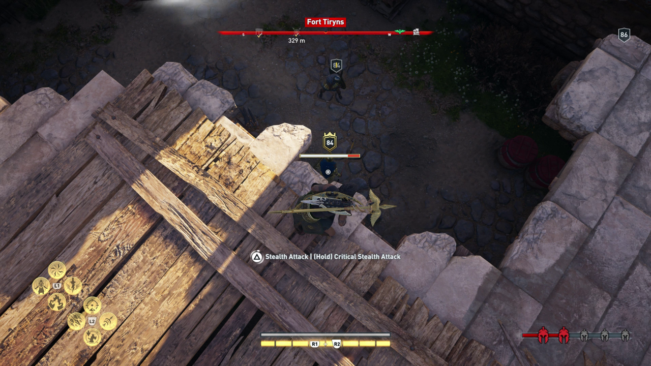 [11/11/2020] Egal, wie stark man ist, in Odyssey lässt sich nicht jeder Gegner mit einem Stealth-Schlag erledigen.